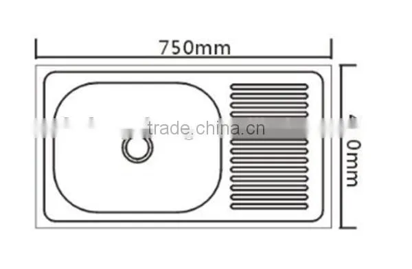 Kitchen sink single bowl with drainboard