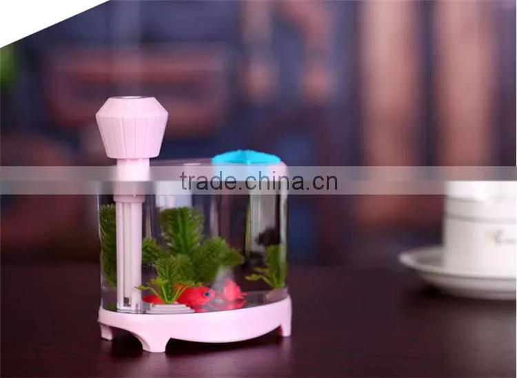USB personal ultrasonic humidifier cool mist air purifier with led light fish tank function