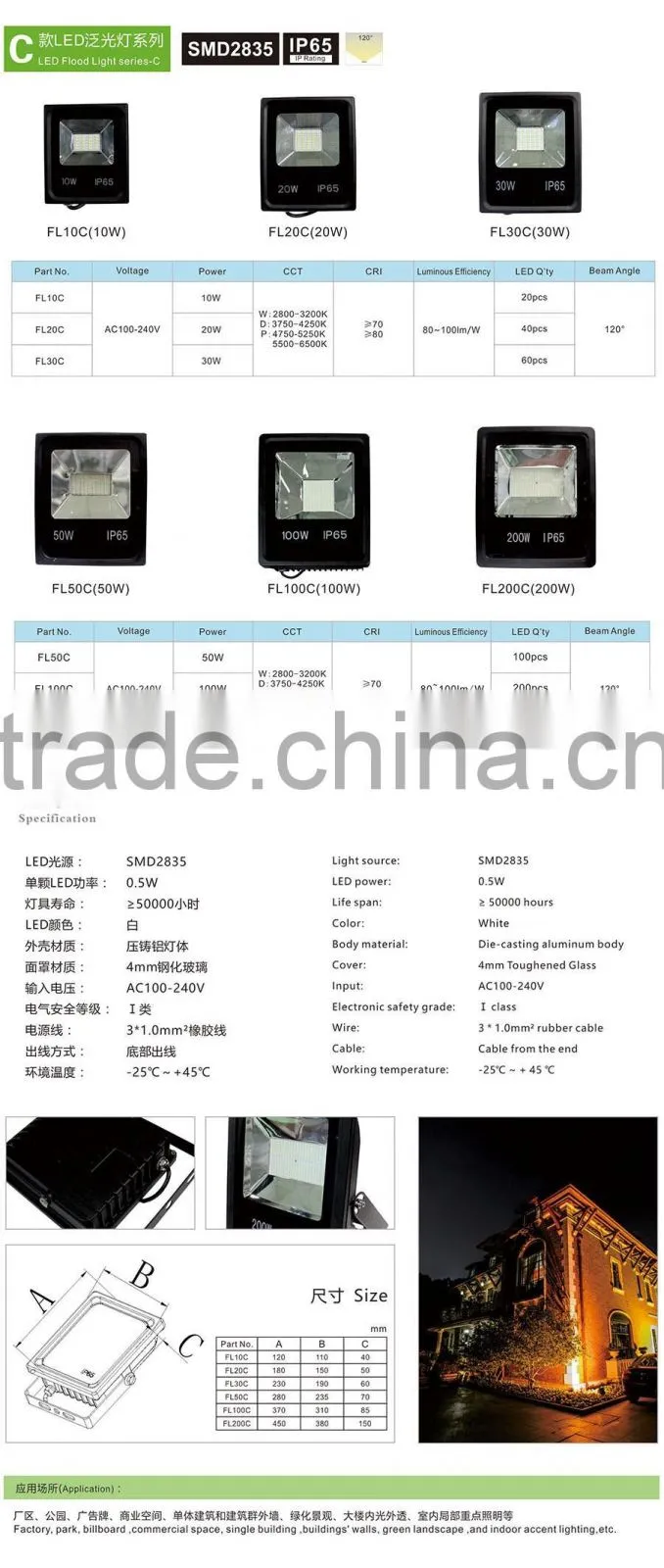 50w led flood light