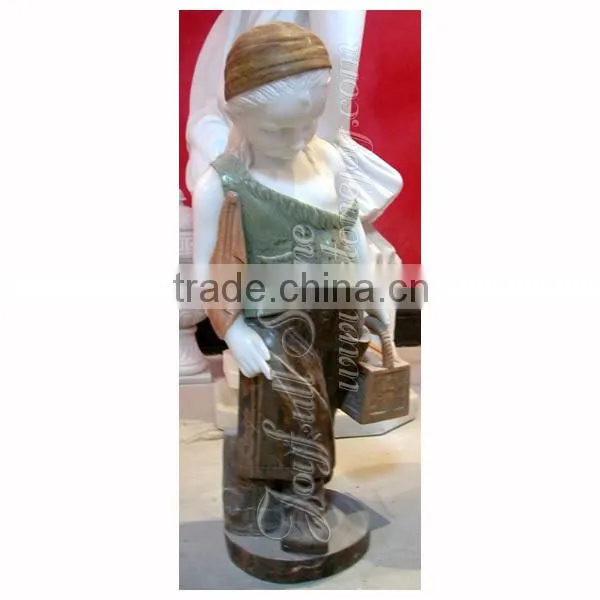 Sport Boy Marble Sculpture for garden