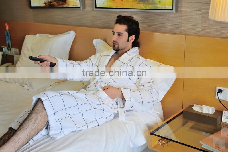 High Quality 100%Cotton Bathrobe ,Velour Cotton Pajamas