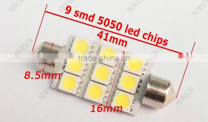 41MM 9SMD 5050 car interior led festoon dome light quality warranty blue/red/white/yellow/green festoon dome lighting