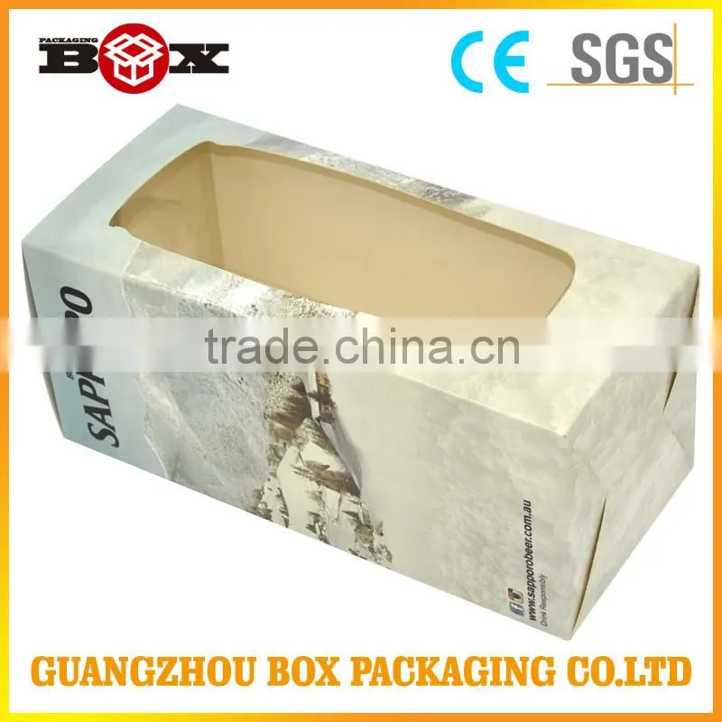 Made in china rectangle display cardboard pvc window box