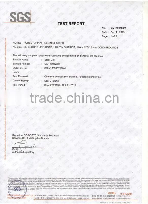 abrasives media Tempered Cast steel grit G14 for granite cutting