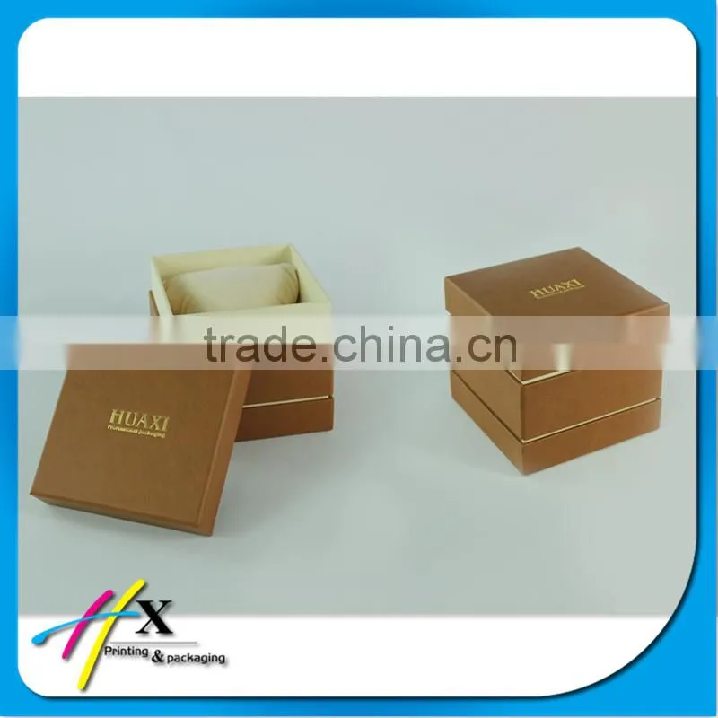 unique design paper watch box with gold stamped logo