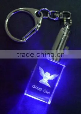 2016 Wholesale cheap laser engraving crystal keychain