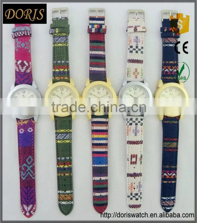 New alloy case design painting leather strap wristwatch less cost