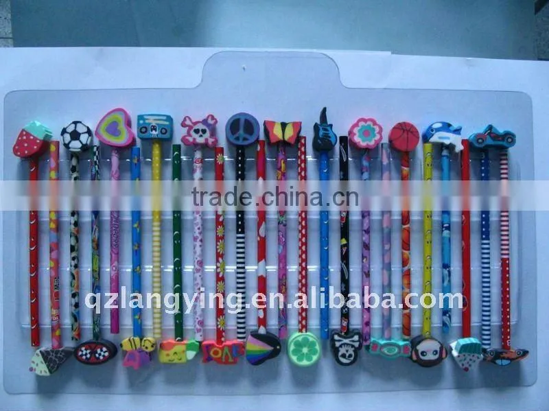 24pcs pencil eraser set