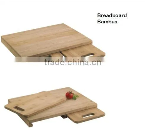 new design wooden bamboo kitchen breadboard with drawer set of 3