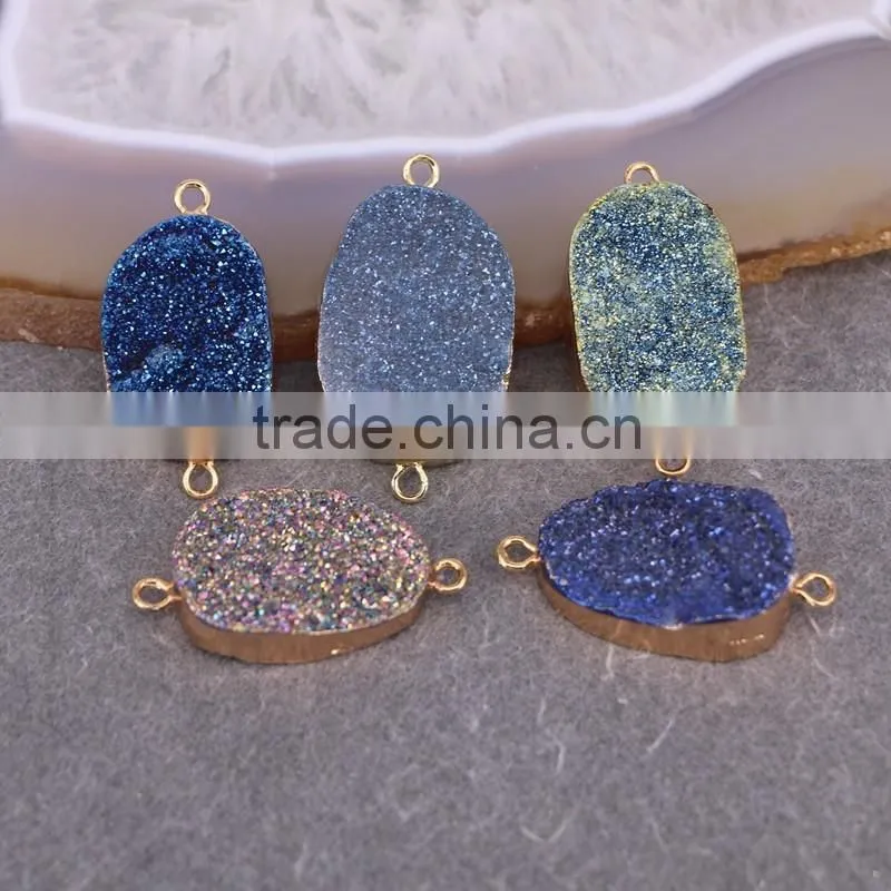 Square shape Black / Purple Quartz Druzy Stone Beads, Square shape Drusy Gem stone Beads, Druzy Beads For Jewelry Making
