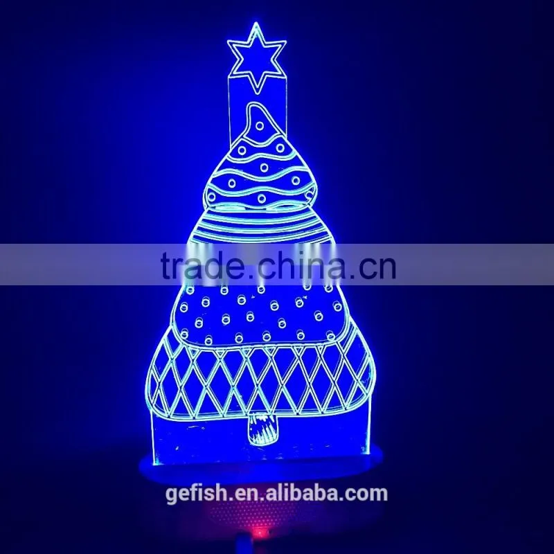 USB style hot sale night lighting acrylic 3D table lamp with laser cutting