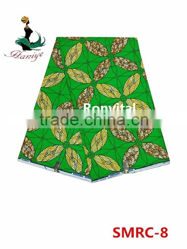 100% cotton real wax fabric SMRC-10 African super wax print fabric wholesale