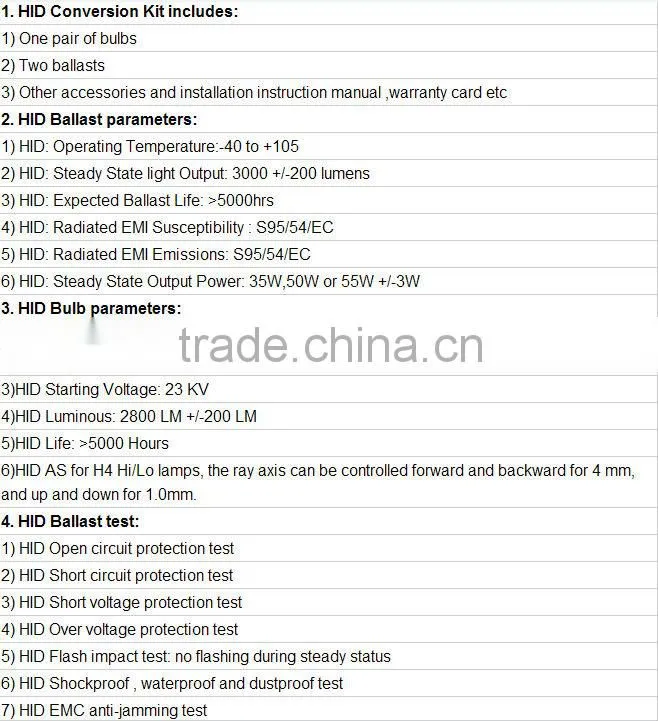 hot sale hid kit in Russian for Chevrolet Aveo 2007