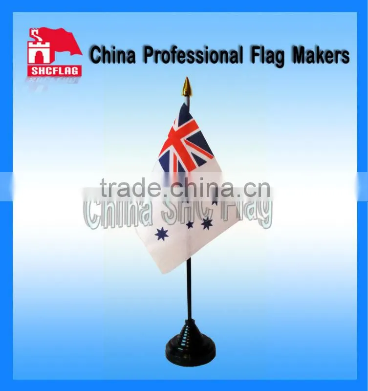 Factory Sale Polyester Wooden Flag Pole And Stand Table Flag
