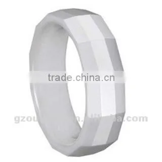 Hot Sell Men and Women White Ceramic Wedding Band Ring, 2012 Fashion Ceramic Ring for Girl and Woman
