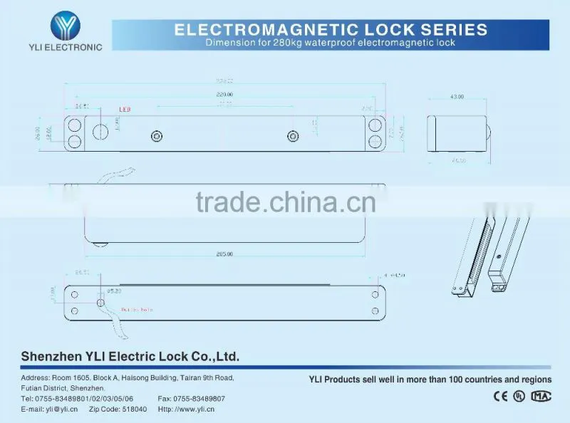 280kg Single Door Magnetic Lock (Portable)