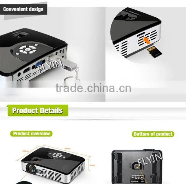 Smart 1080P 1280x800 3d Portable mini android projector