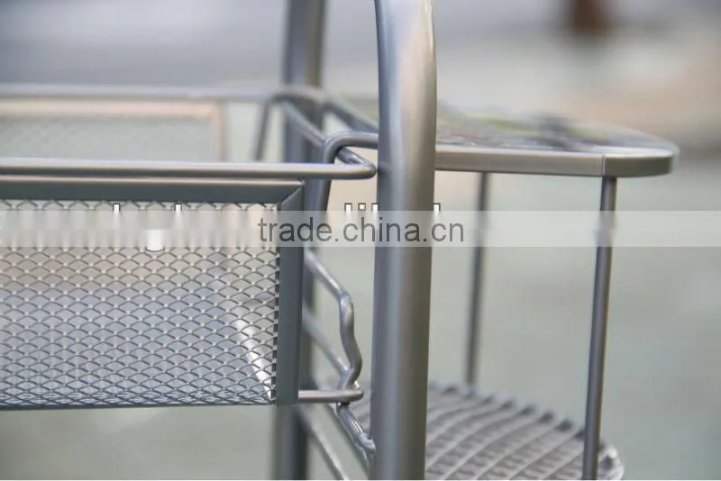 44.2*23.2*76.6cm three layers metal oil painting trolley with 4 wheels