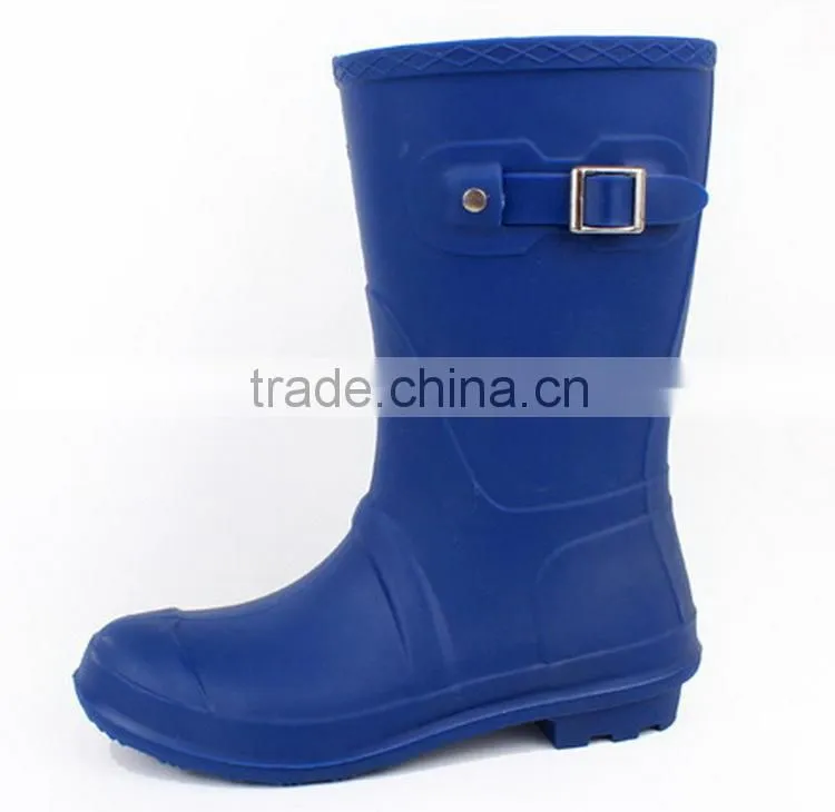 2015 buckle colourful clear pvc women cheap plastic rain boots