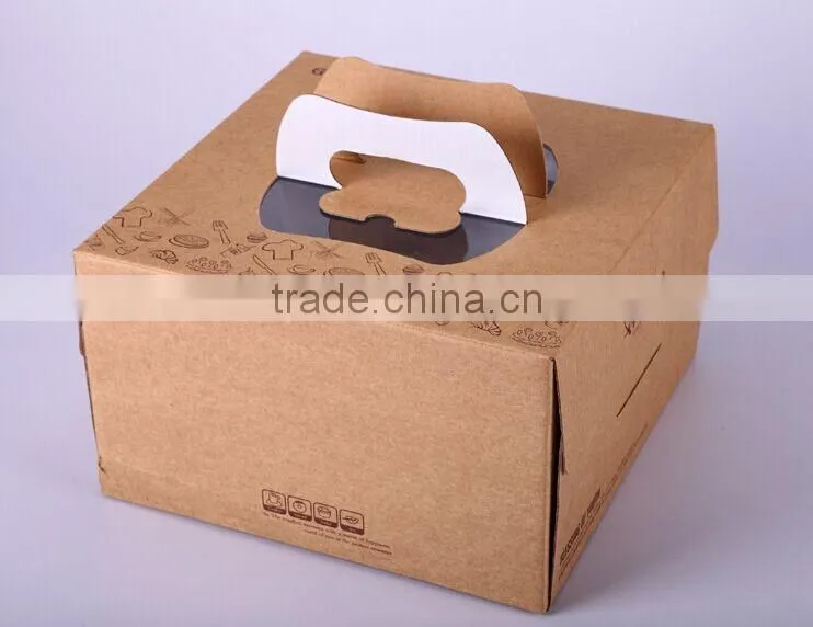 Custom Foldable Kraft cake paper box with Window