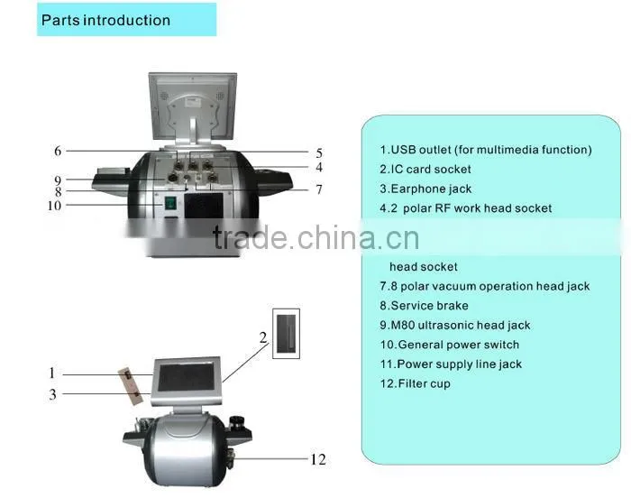 Miltipolar RF Radio Frequency Ultrasonic Vacuum Cavitation Ultrasound Machine