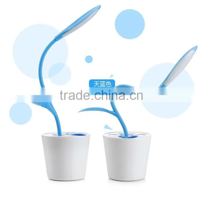 Modern Sapling Pen - holder Desk Light Lithium Battery Led Table Lamps with Touch Dimmer