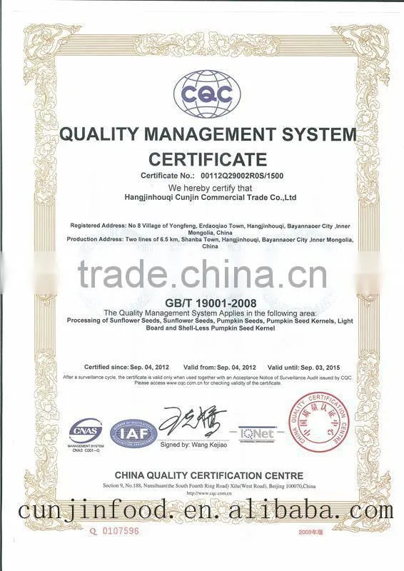 china pumpkin seeds in shell price