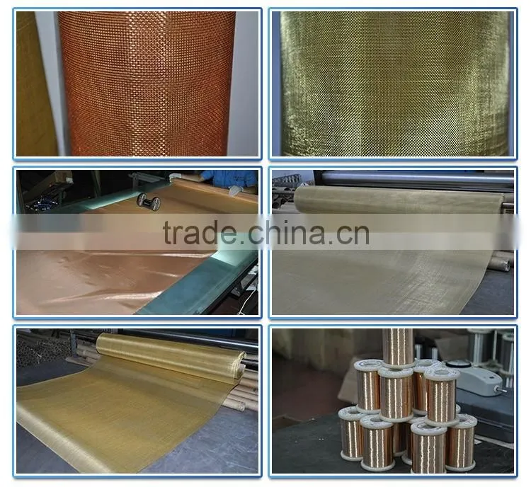 220 Mesh Plain Weave Brass Wire Mesh Filtering Mesh
