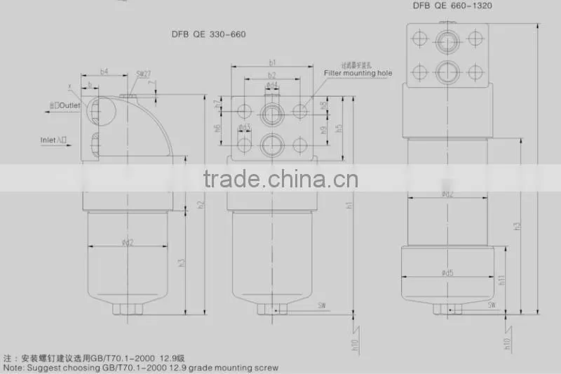 DFB...MA/DFB...QE High Pressure (Can Replace Hydac DF...MA/DF... QE Series )Filter