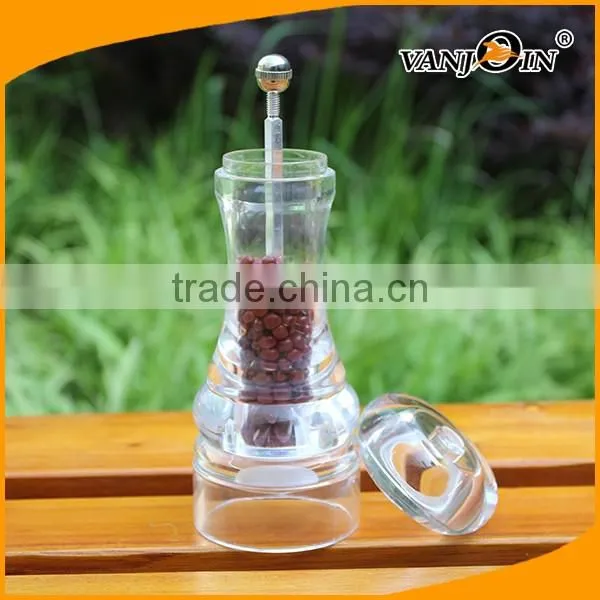 100ml Portable Manual Plastic Cooking Salt and Pepper Mill With Adjustable Coarseness