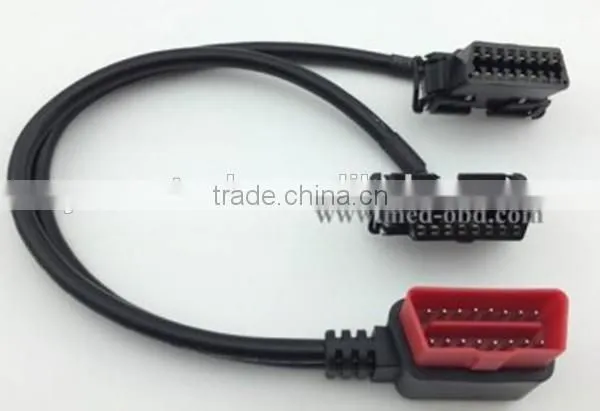 OBD2 Splitter Y Cable/Cable Joint Connector/Centronic 16Pin Cable Connector, right-angle J1962M to 2 J1962F, Y Cable, 1ft