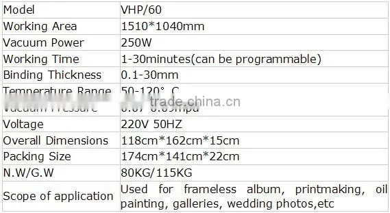 CE Approval 60 Inch Vacuum Hot Heat Press Laminating Machine