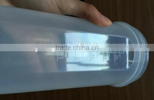 1000ml/34oz plastic protein shaker bottle with netting and compartment