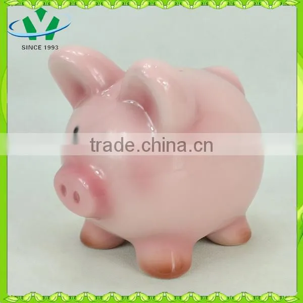 Cute ceramic pink pig piggy bank