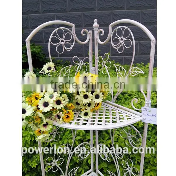 Nicely Vintage Wrought Iron Foldable 4 Tier Corner Shelf For Home Decoration Indoor and Outdoor