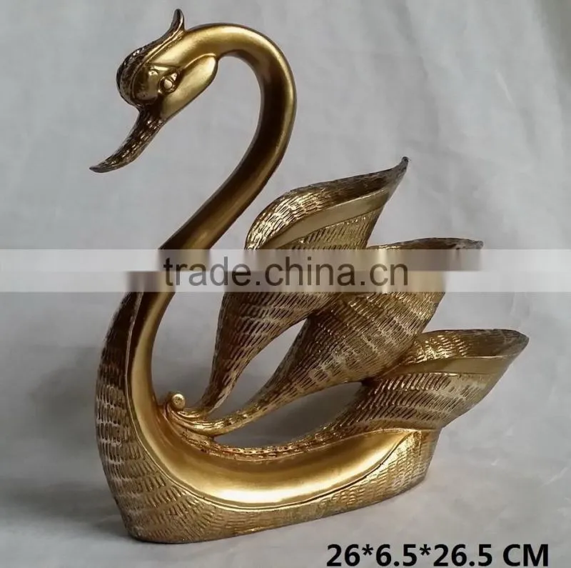 gold swan craft, polyresin swan crafts