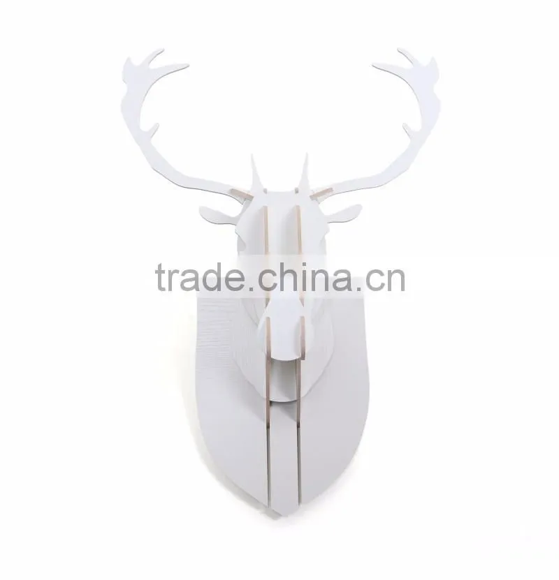 indoor wall mounted wooden deer head decoration