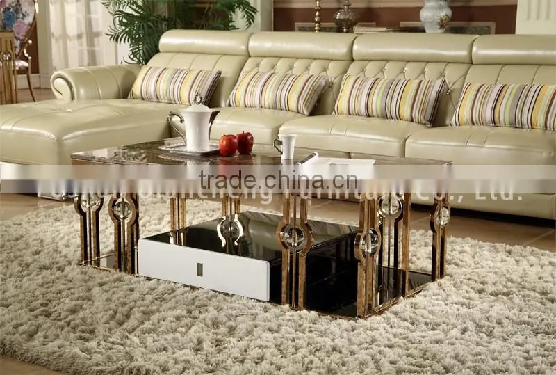Luxury Stone Top Modern TV Stand With LEDd Lighting