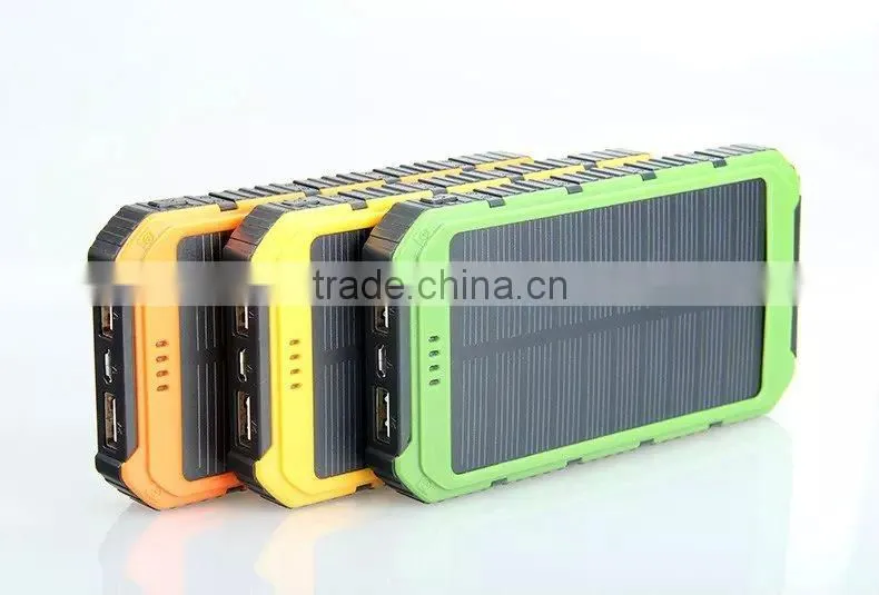 high capacity dual USB 20000mah universal solar power bank for smart phone