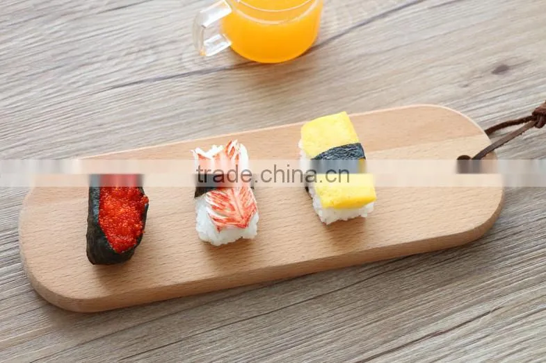 Wholesale price unfinished solid beech sushi serving tray