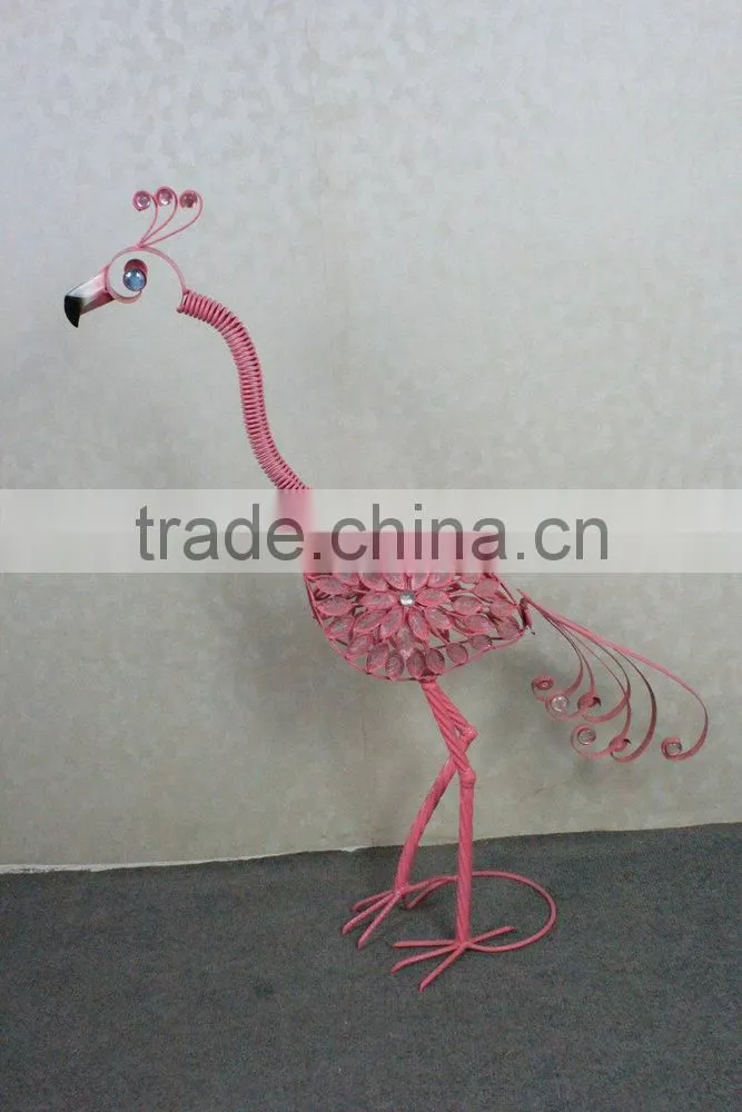 Garden decor metal animal peacock