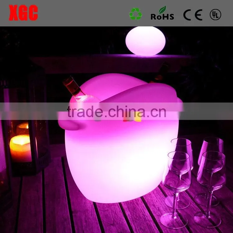 bar and club led glow plastic ice bucket, PE made Ice Bucket GH206