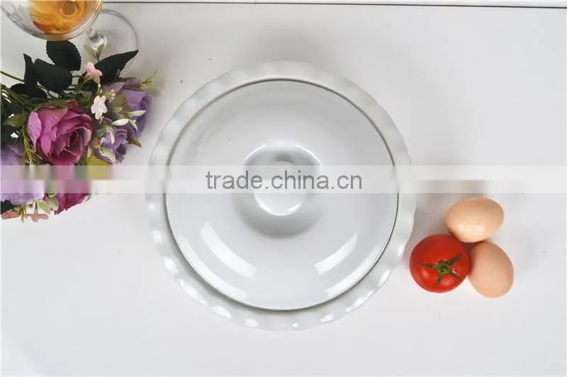 10" ceramic white porcelain round bakeware