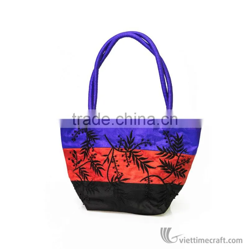 Hand embroidered handbag, elegant colors and designs, available in stock or OEM accepted