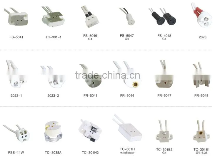 fluorescent Lampholder Cord Set Accessories porcelain lamp holder lamp socket lamp base gu10 with electric wire