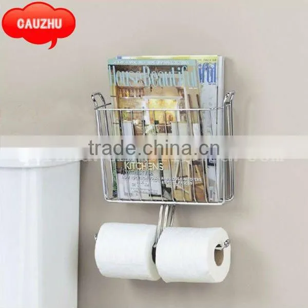 Chrome Wire Wall Mounted Magazine Rack