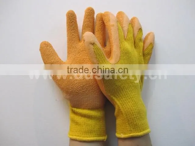 DDSAFETY 2017 Working Gloves Knitted Gloves Cotton Gloves Orange Latex Coating