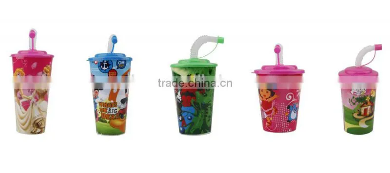 400ML Hotsale Cute Plastic Straw Cup For Kids