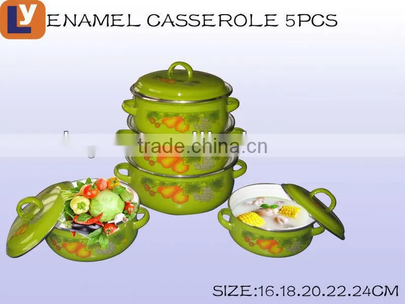 676EDB 6pcs set enamel cookware enamel casserole