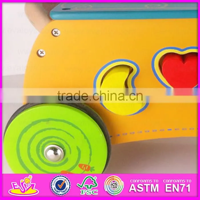 2015 Newly cheap kids wooden tricycle with blocks,Lovely rabbit design wooden tricycle,Comfortable Safe Wooden tricycle W16A018